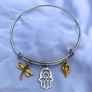 Brand New! Handmade! Adjustable Charm Bangle Bracelet!